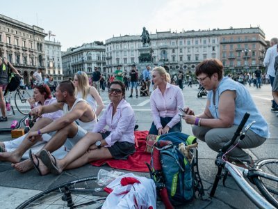 Osud Auroru zavála až na sté Giro na koloběžce, kde s námi strávila měsíc života. Zde v cíli v Miláně...