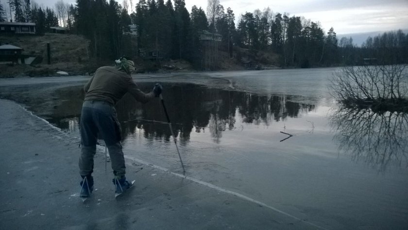 Testovačka pevnosti ledu / foto: Marko Takanen