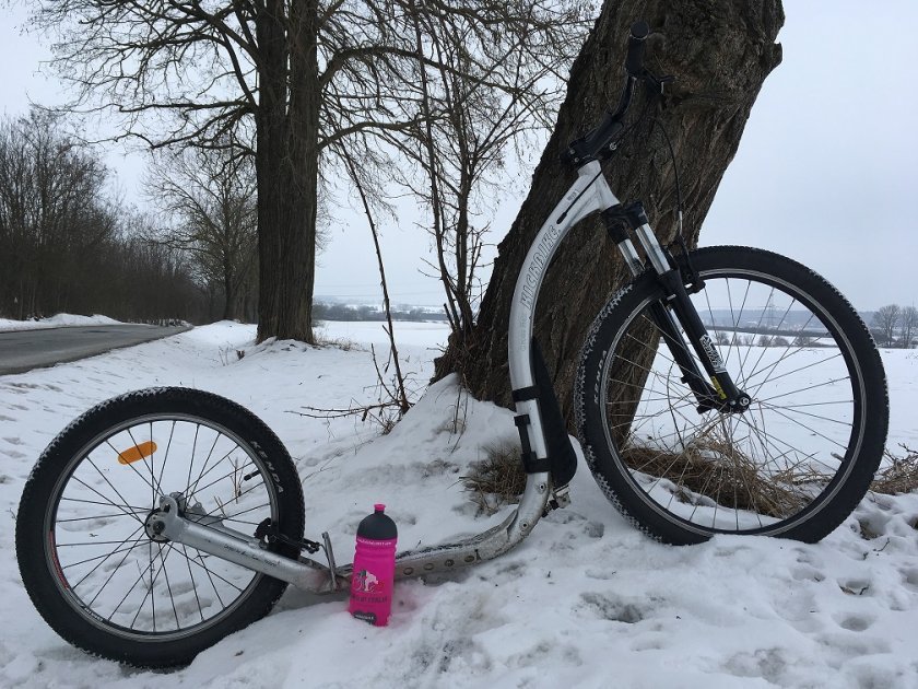 Jediná lednová koloběžka - 60km kolem Prahy