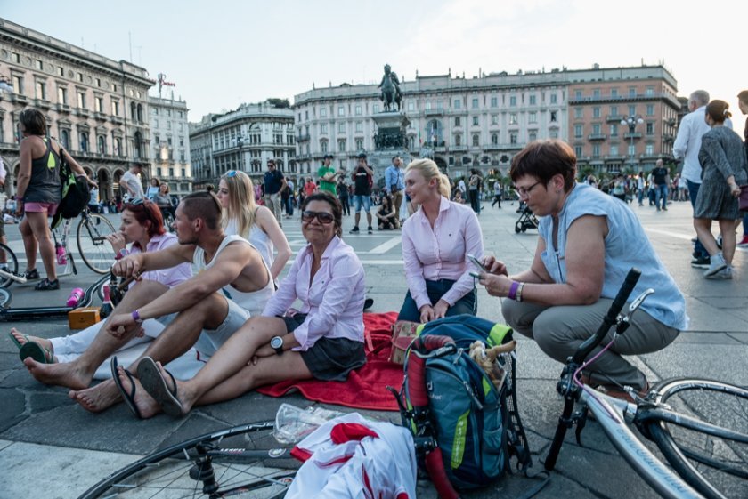 Osud Auroru zavála až na sté Giro na koloběžce, kde s námi strávila měsíc života. Zde v cíli v Miláně...