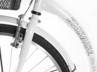 Koloběžka do města Kickbike City G4 bílá detail rámu a předního kola